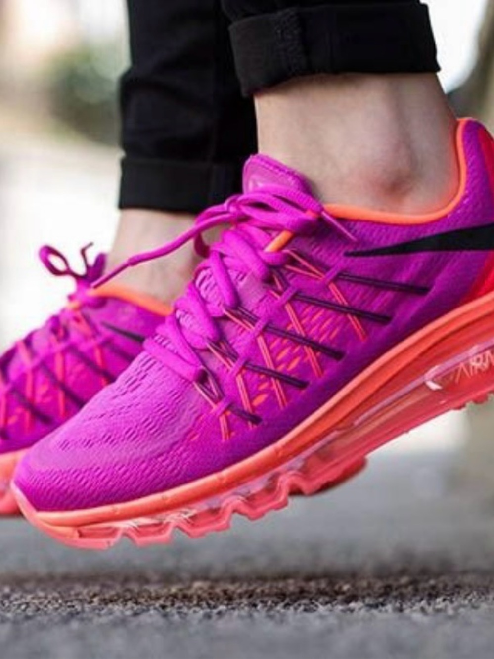 Nike Women's Bright Pink and Orange Athletic Running Shoes